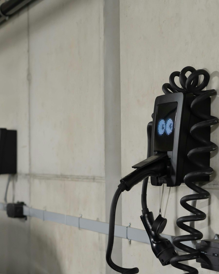Bornes de recharge dans un parking de copropriété